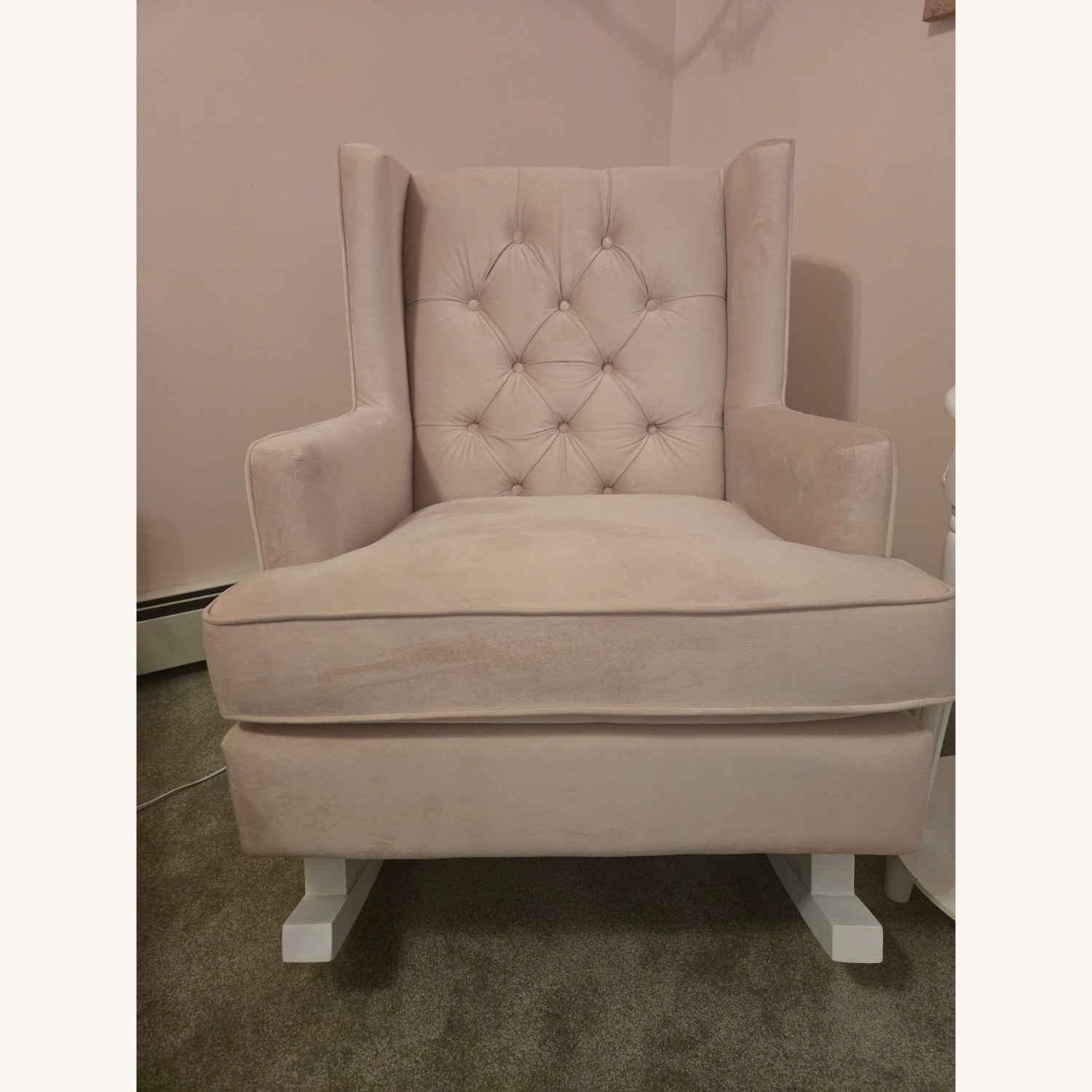 Pink Velvet Accent Chair - image-2