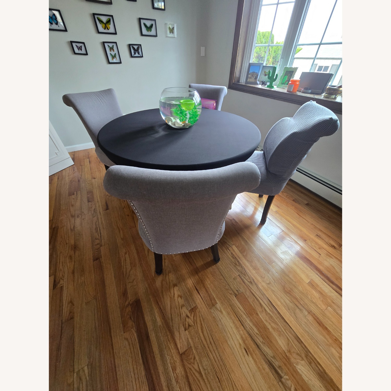 Home Goods Black Fabric Dining Table - image-2