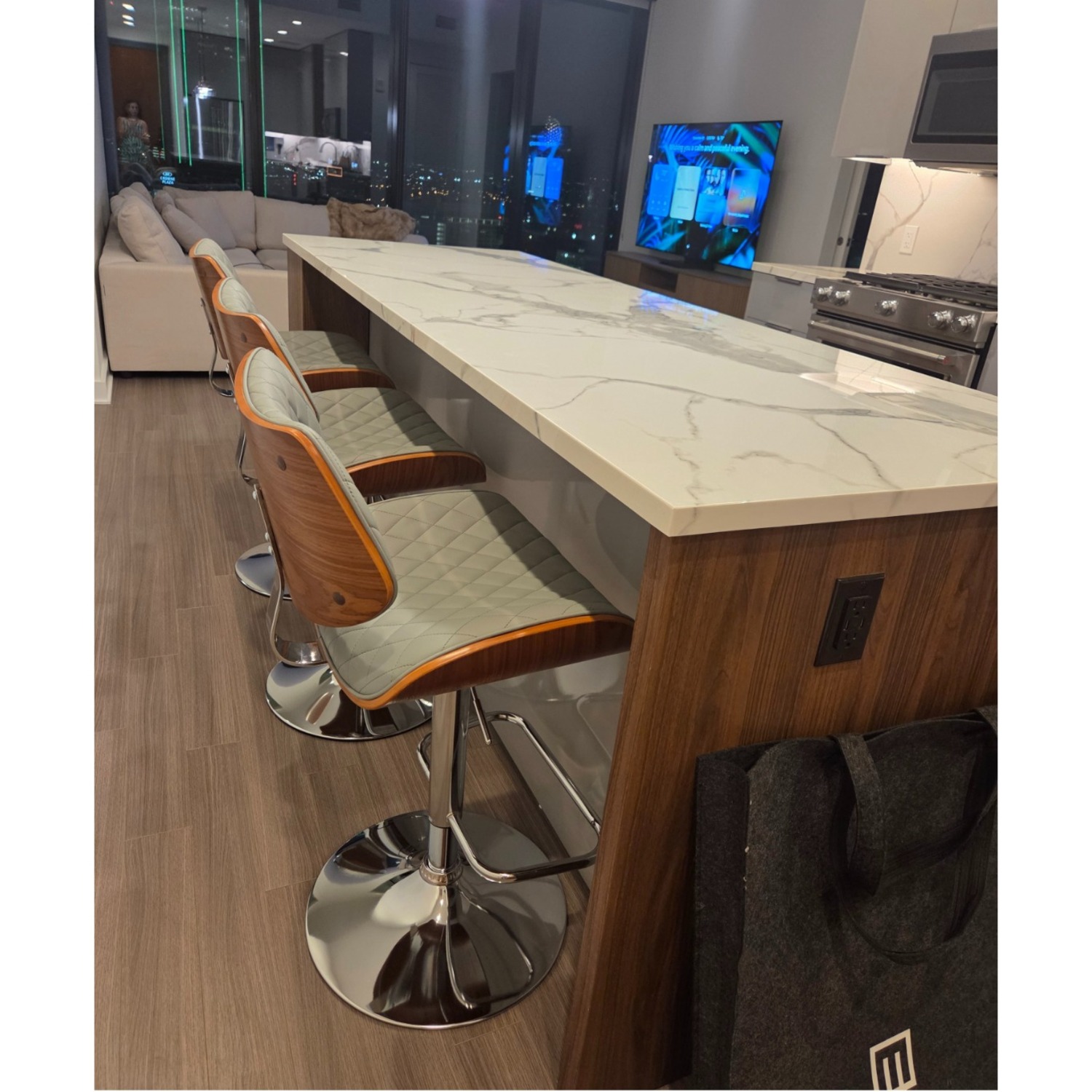 Light Gray Metal Stools - image-6