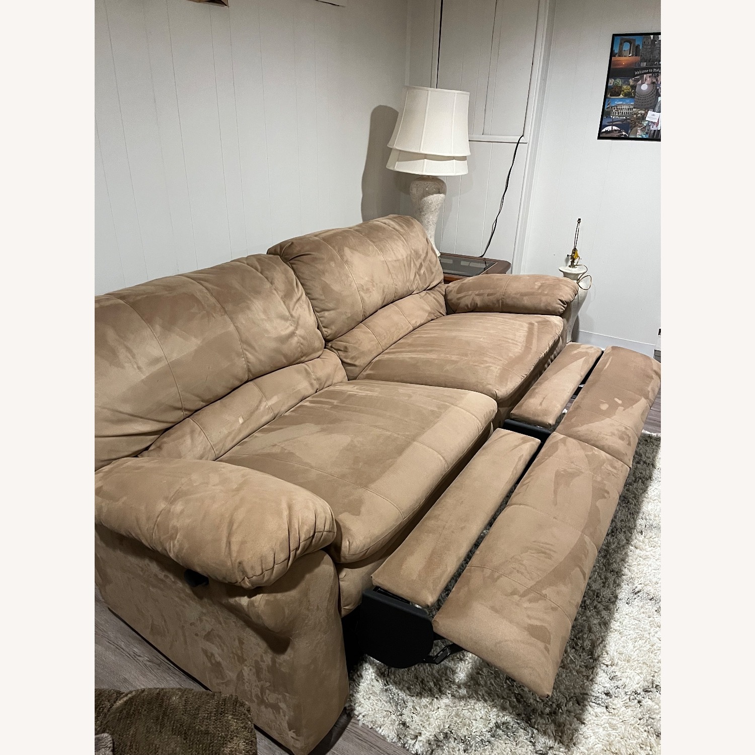 Light Brown 3+ Seater Reclining Sofa - image-3
