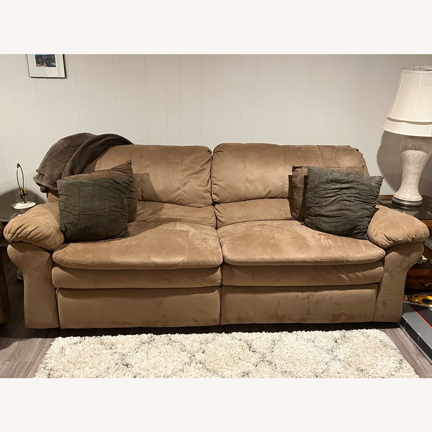 Light Brown 3+ Seater Reclining Sofa - image-1