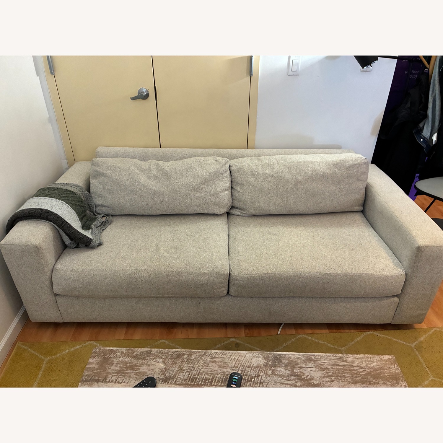 West Elm Urban Sofa - Light Grey Linen - image-3