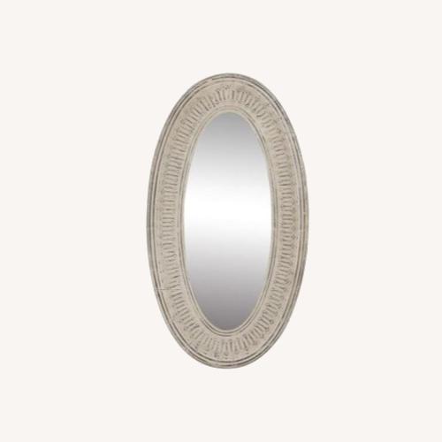 Used White Boho Chic Metal Wall or Floor Mirror for sale on AptDeco