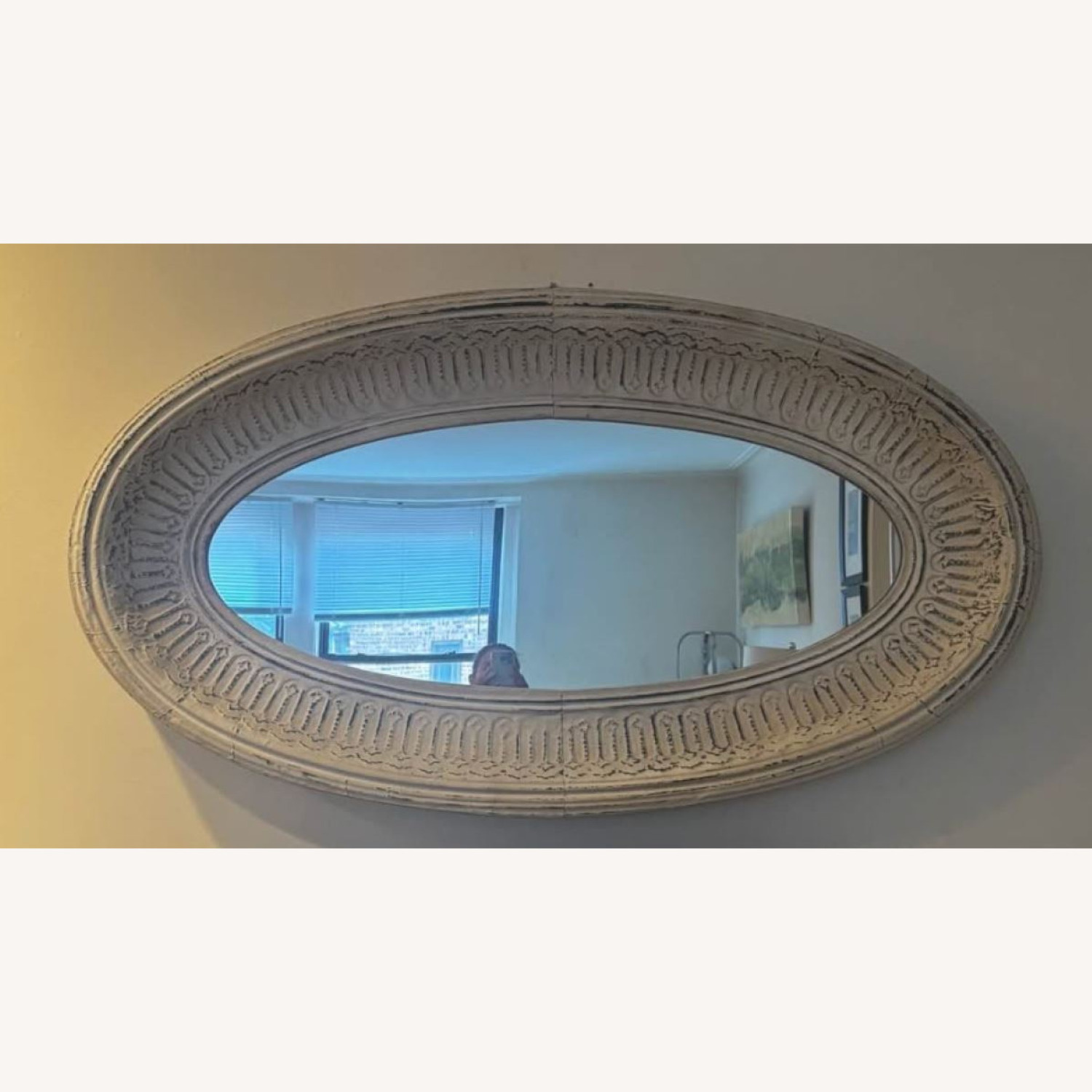 White Boho Chic Metal Wall or Floor Mirror - image-2