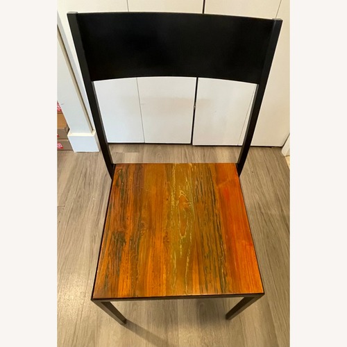 Used From The Source Dark Brown Wood Dining Chairs for sale on AptDeco