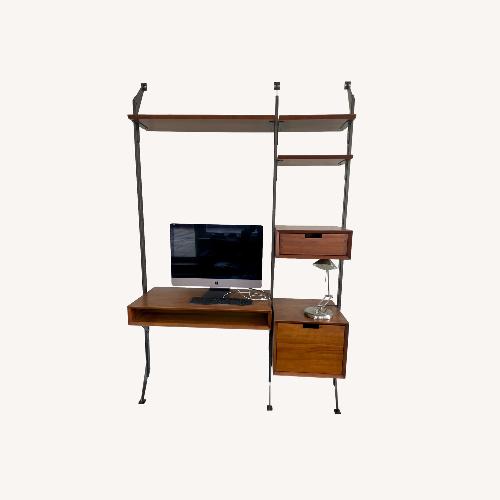 Used From The Source Apollo Dark Brown Wood Desk for sale on AptDeco