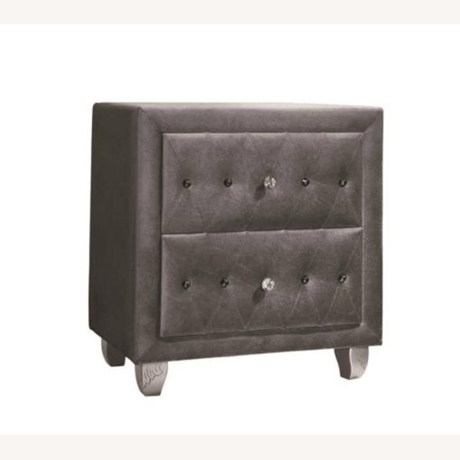 Coleman Furniture Light Gray Velvet Nightstand - image-4