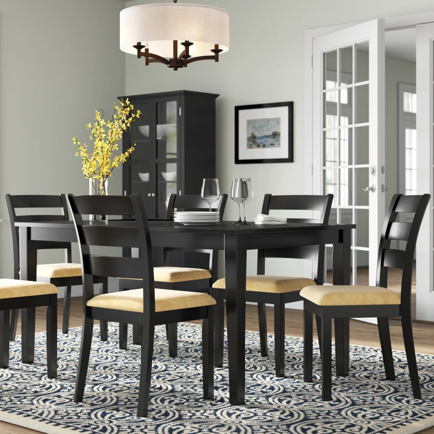 Wayfair Black Table with 4 Chairs - image-5