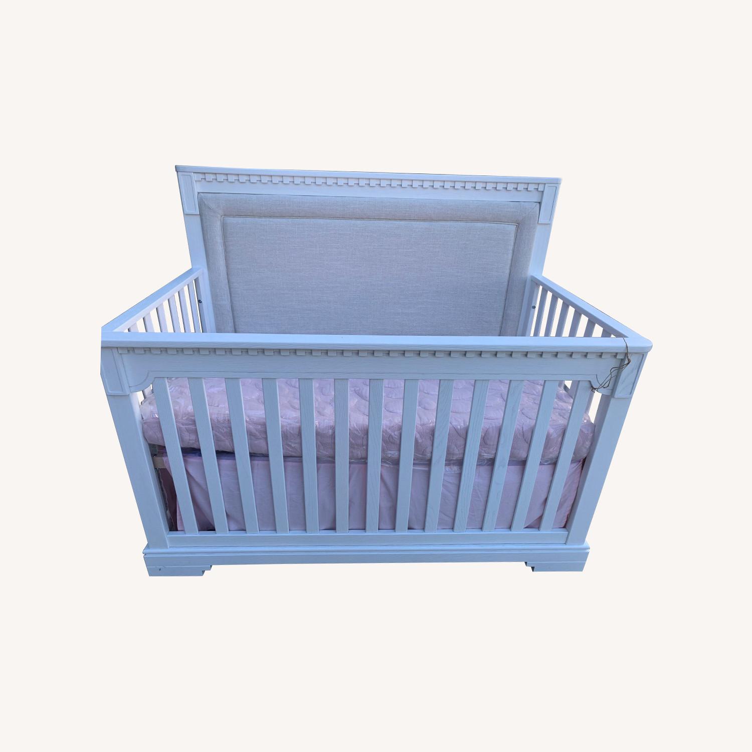 Natart Ithaca Wood Crib Padded Headboard White - image-0