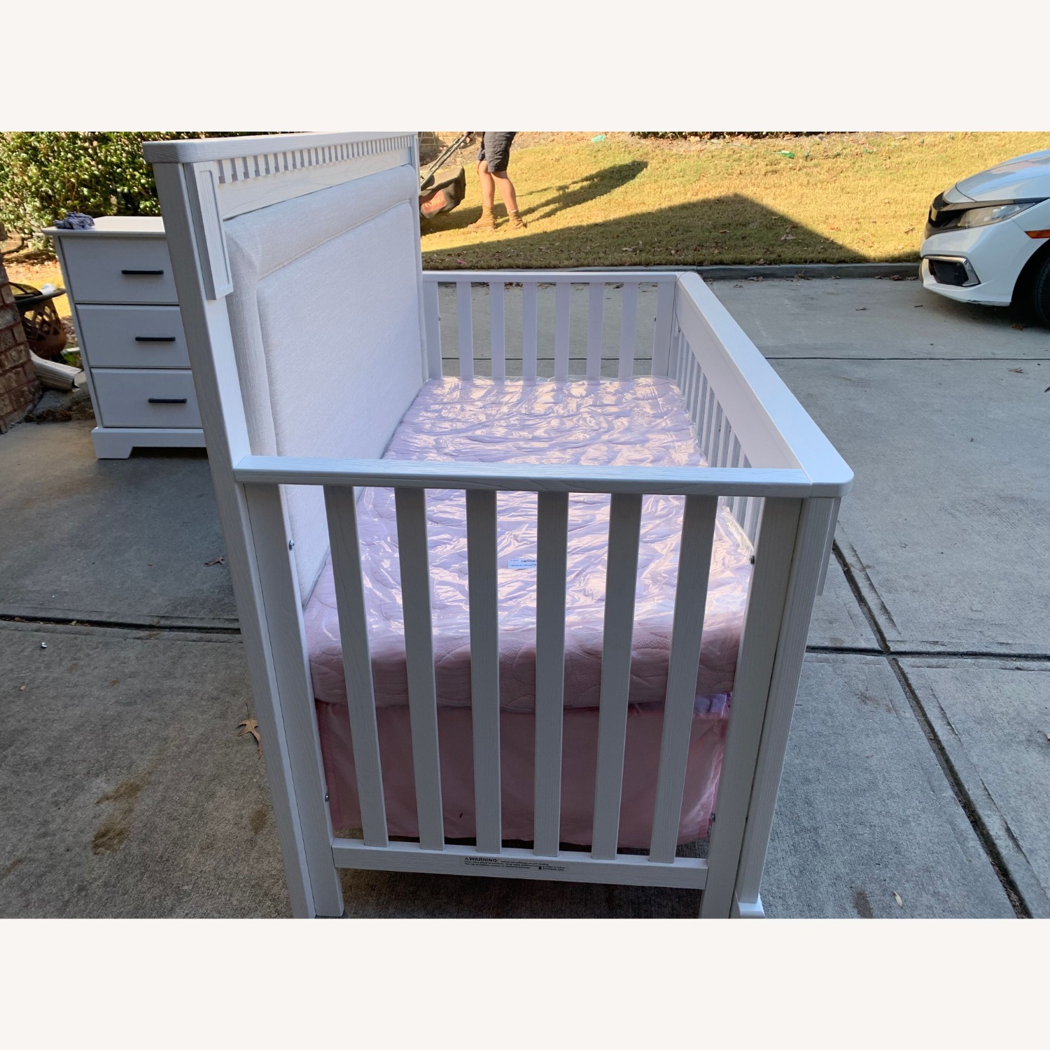 Natart Ithaca Wood Crib Padded Headboard White - image-4