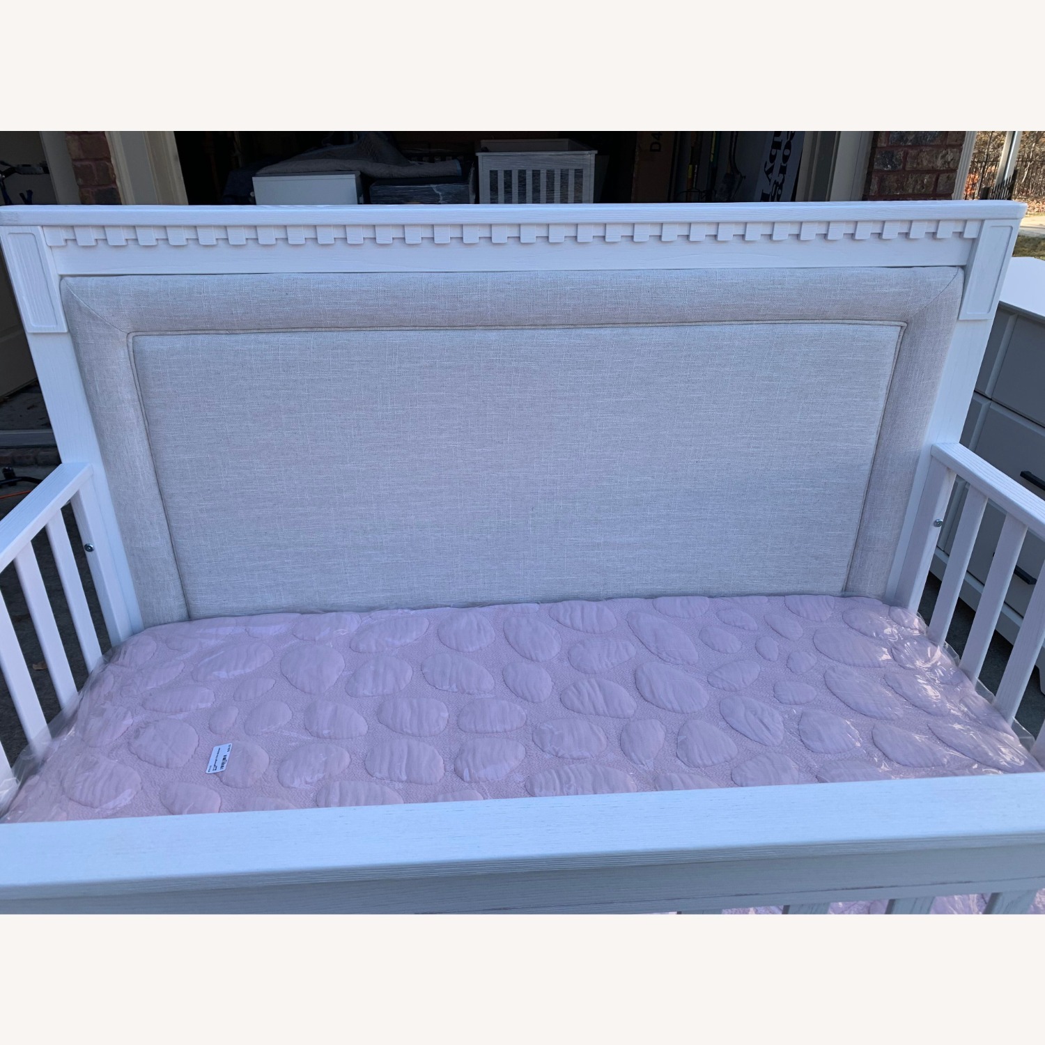 Natart Ithaca Wood Crib Padded Headboard White - image-3
