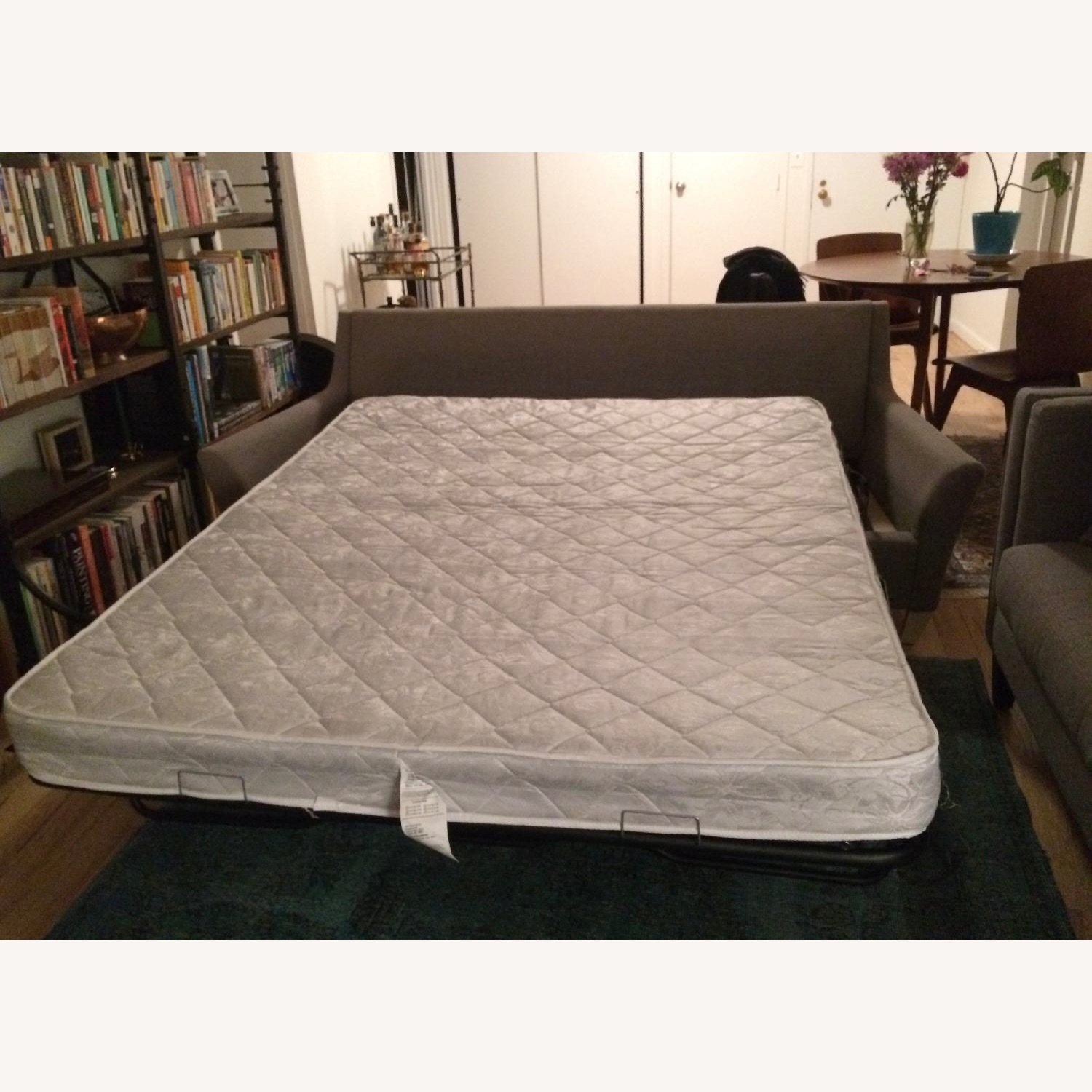 West Elm Bliss Blue Fabric Sleeper Sofa - image-1