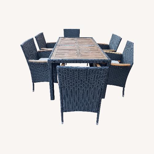 Used Amazon Dark Brown Wood Patio Furniture for sale on AptDeco