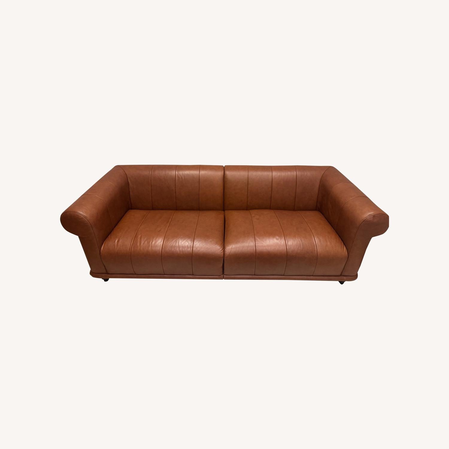 IKEA Viskafors Light Brown Leather 3+ Seater Sofa - AptDeco