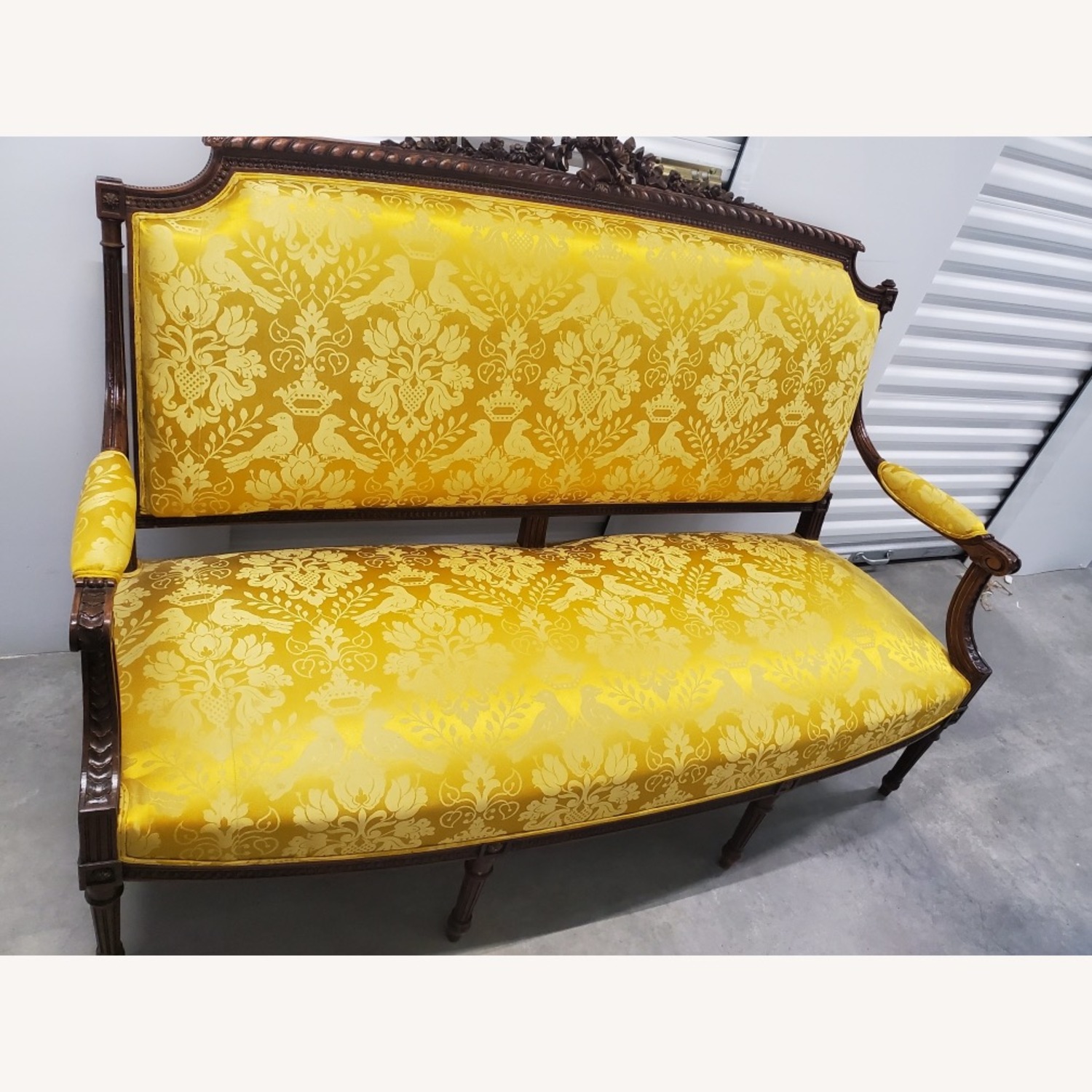 Vintage/Antique Yellow Chaise Lounge - image-1