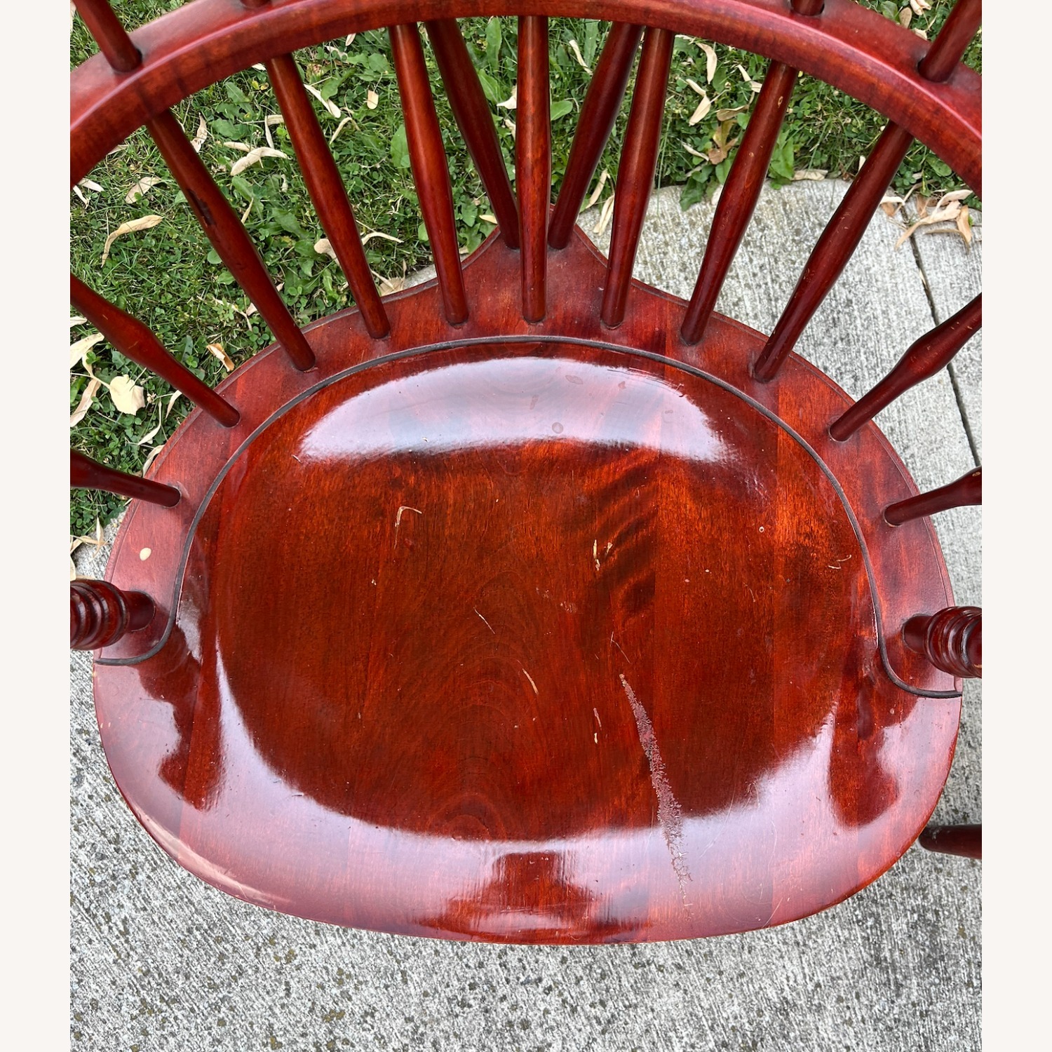 Nichols & Stone Cherry Windsor Armchairs Pair - image-1