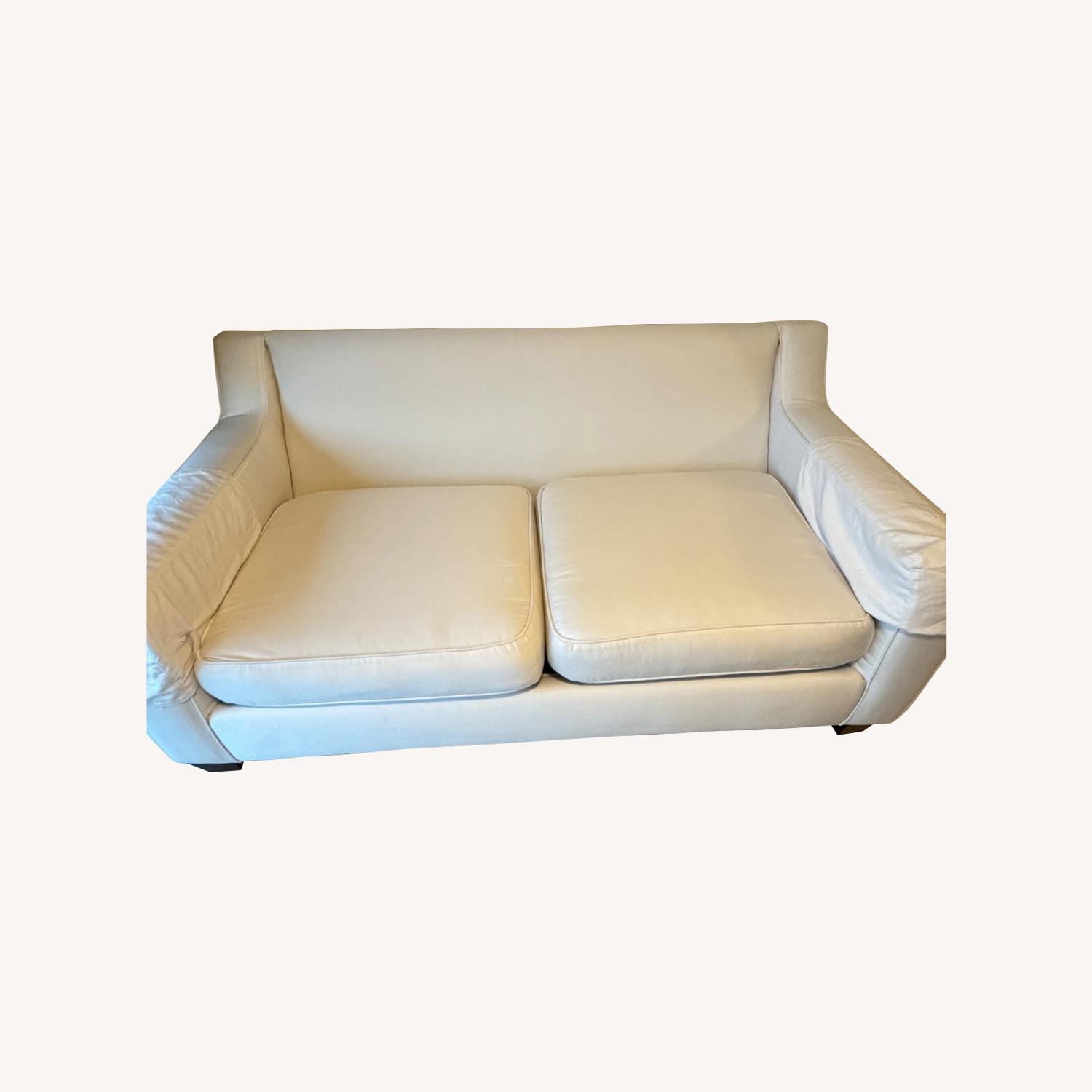 City Furniture White Fabric Loveseat - image-0