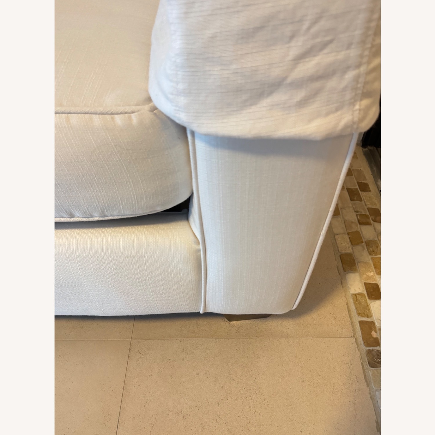 City Furniture White Fabric Loveseat - image-3