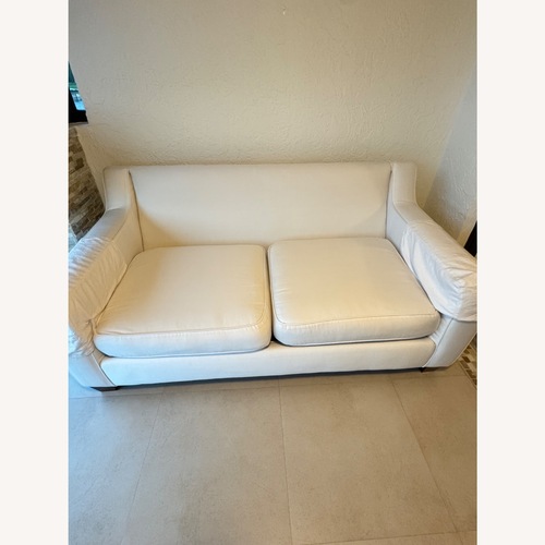 Used City Furniture White Fabric Loveseat for sale on AptDeco