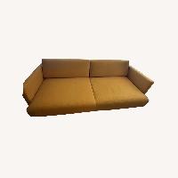 West Elm Andes Yellow Fabric Futon