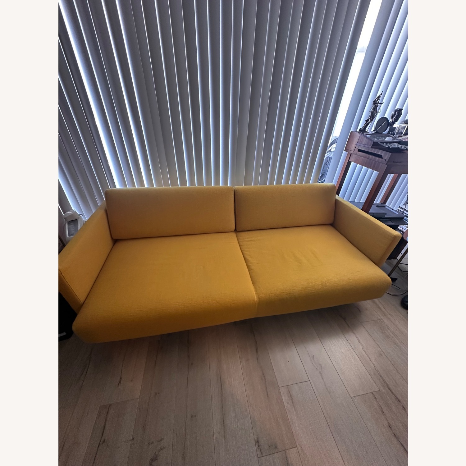 West Elm Andes Yellow Fabric Futon - image-1