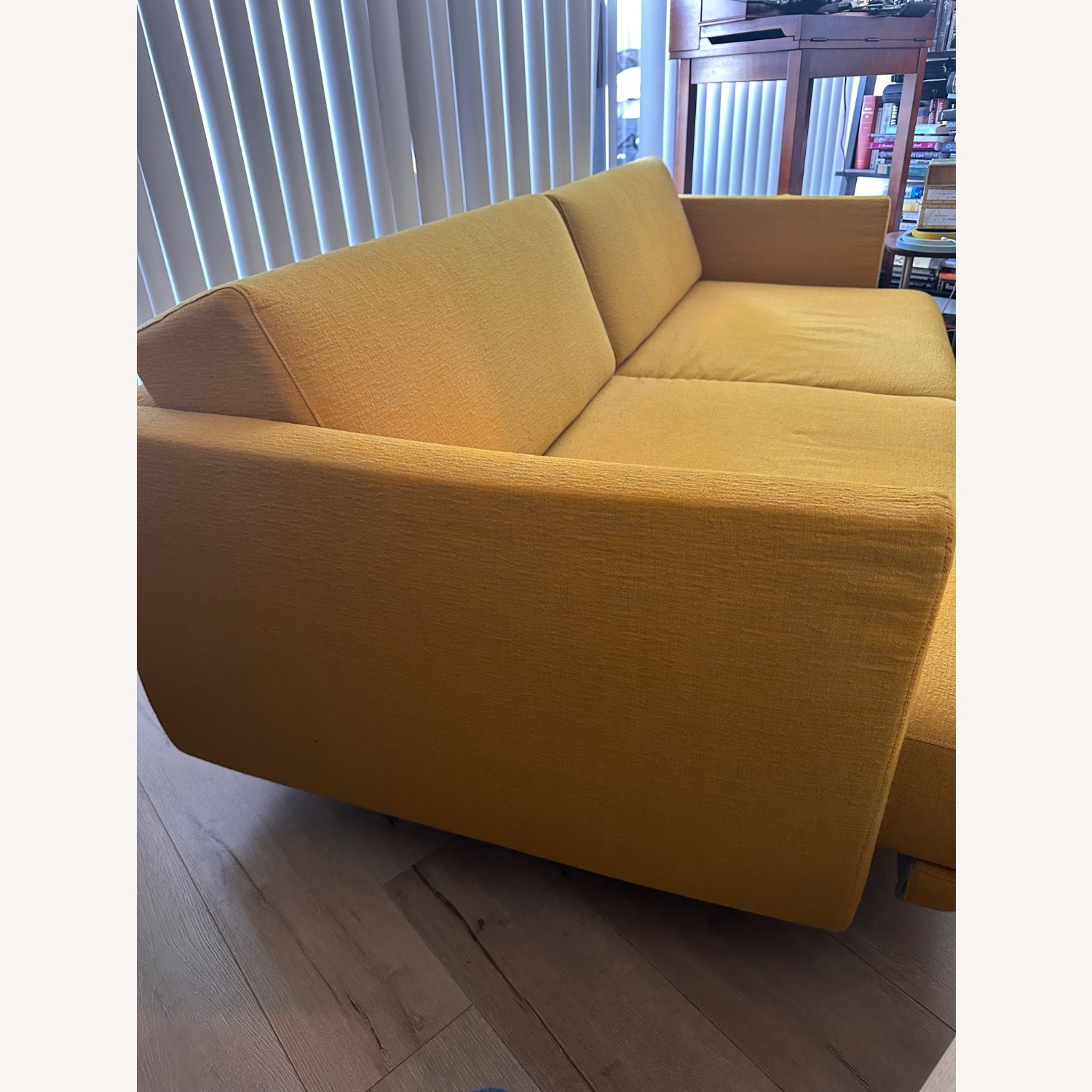 West Elm Andes Yellow Fabric Futon - image-2