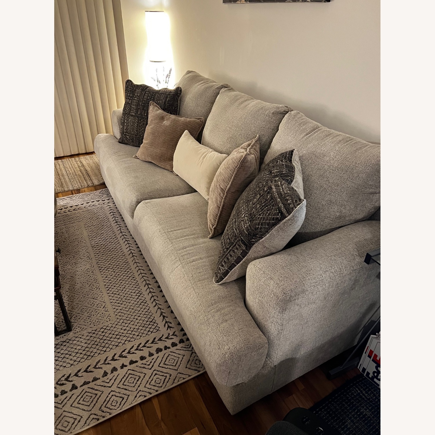 Raymour & Flanigan Natural Fabric 3+ Seater Sofa - image-2