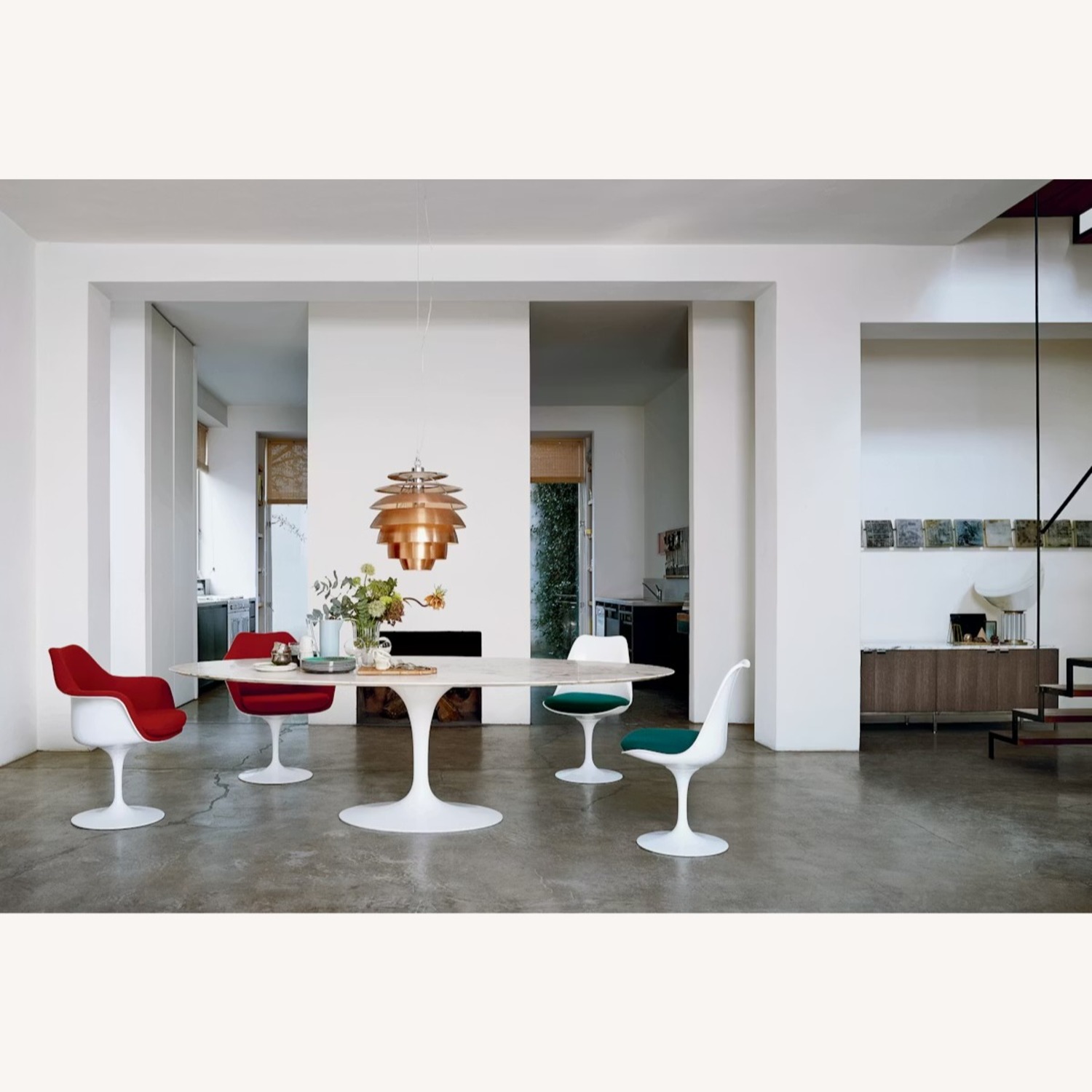 Eero Saarinen Knoll White Marble Dining Table - image-4