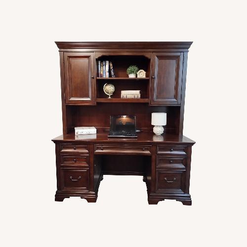 Used Flexsteel Dark Brown Wood Desk for sale on AptDeco