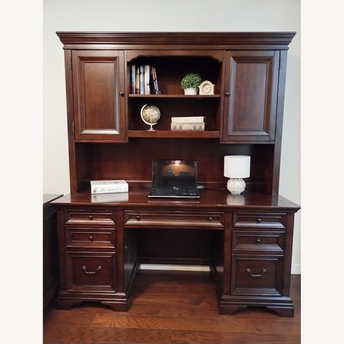 Used Flexsteel Dark Brown Wood Desk for sale on AptDeco