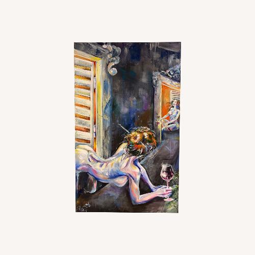 Used Nude Feminine Window Wall Art Painting for sale on AptDeco