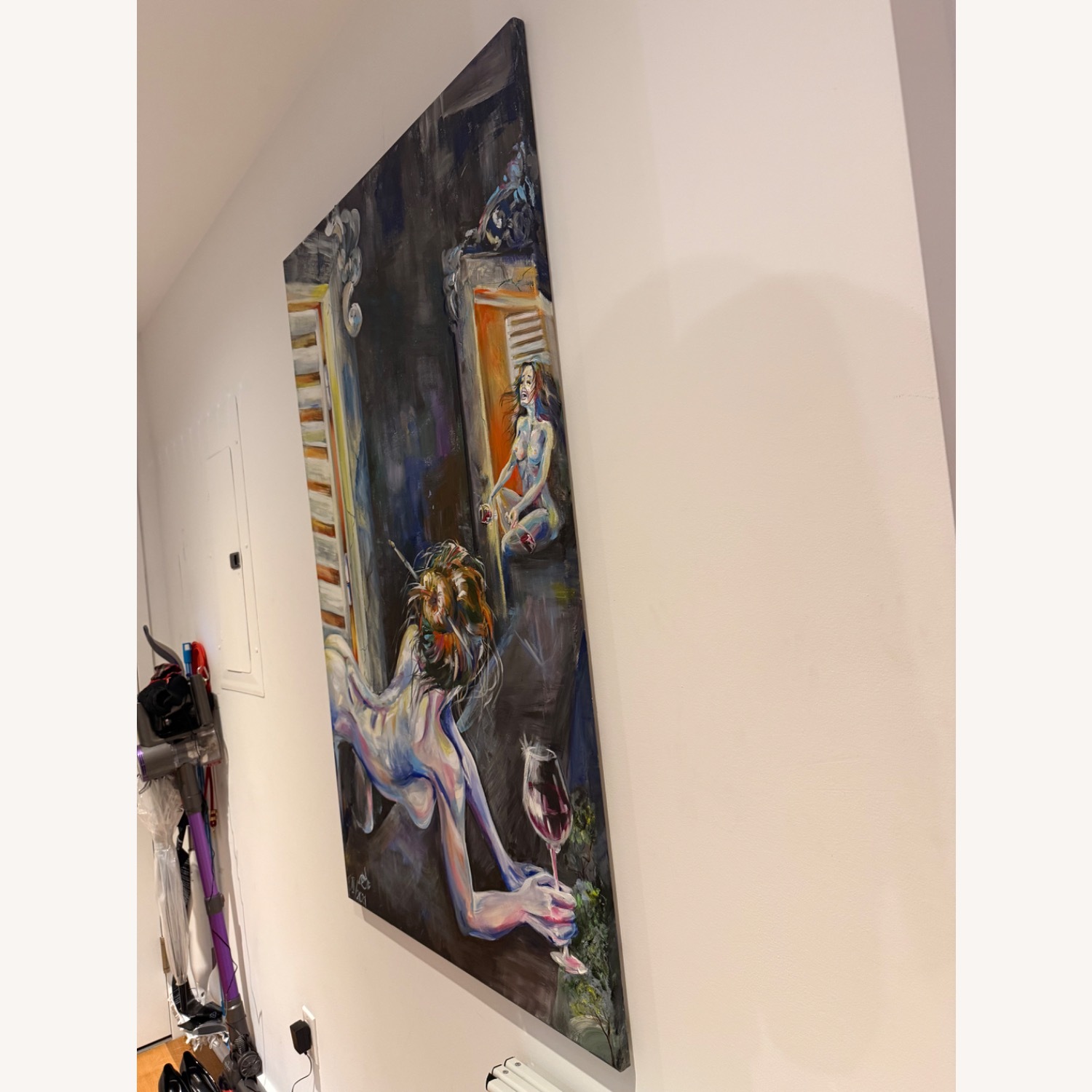 Nude Feminine Window Wall Art Painting - image-2