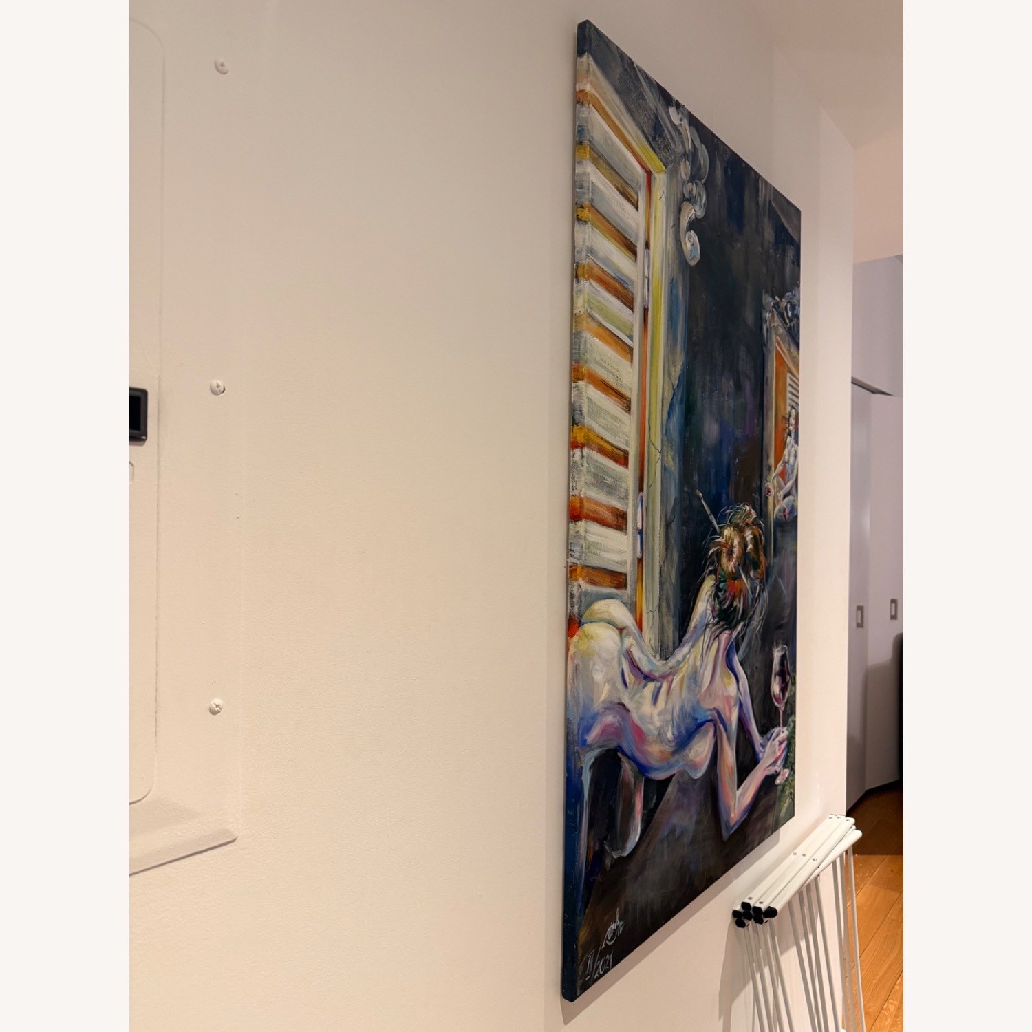 Nude Feminine Window Wall Art Painting - image-3