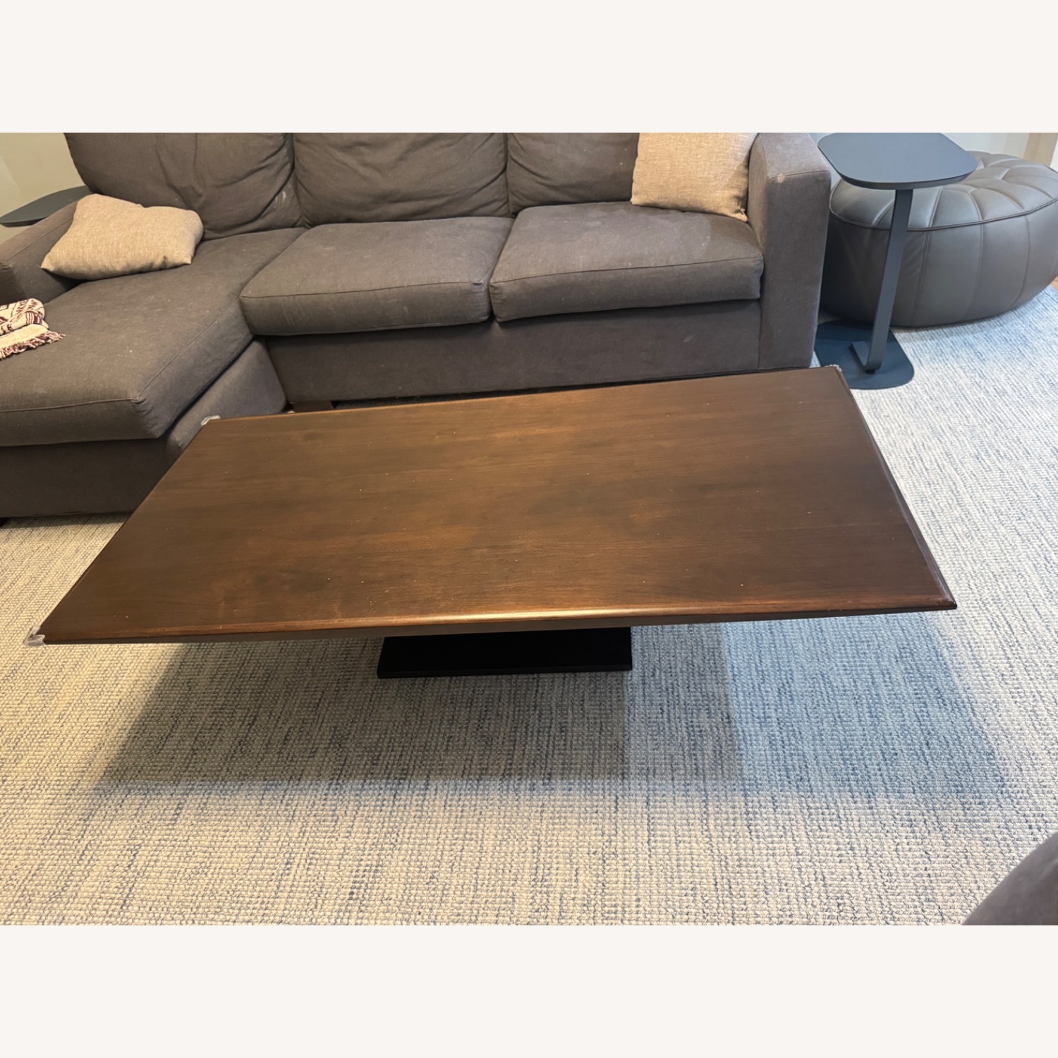 Restoration Hardware Dark Brown Wood Coffee Table - image-7