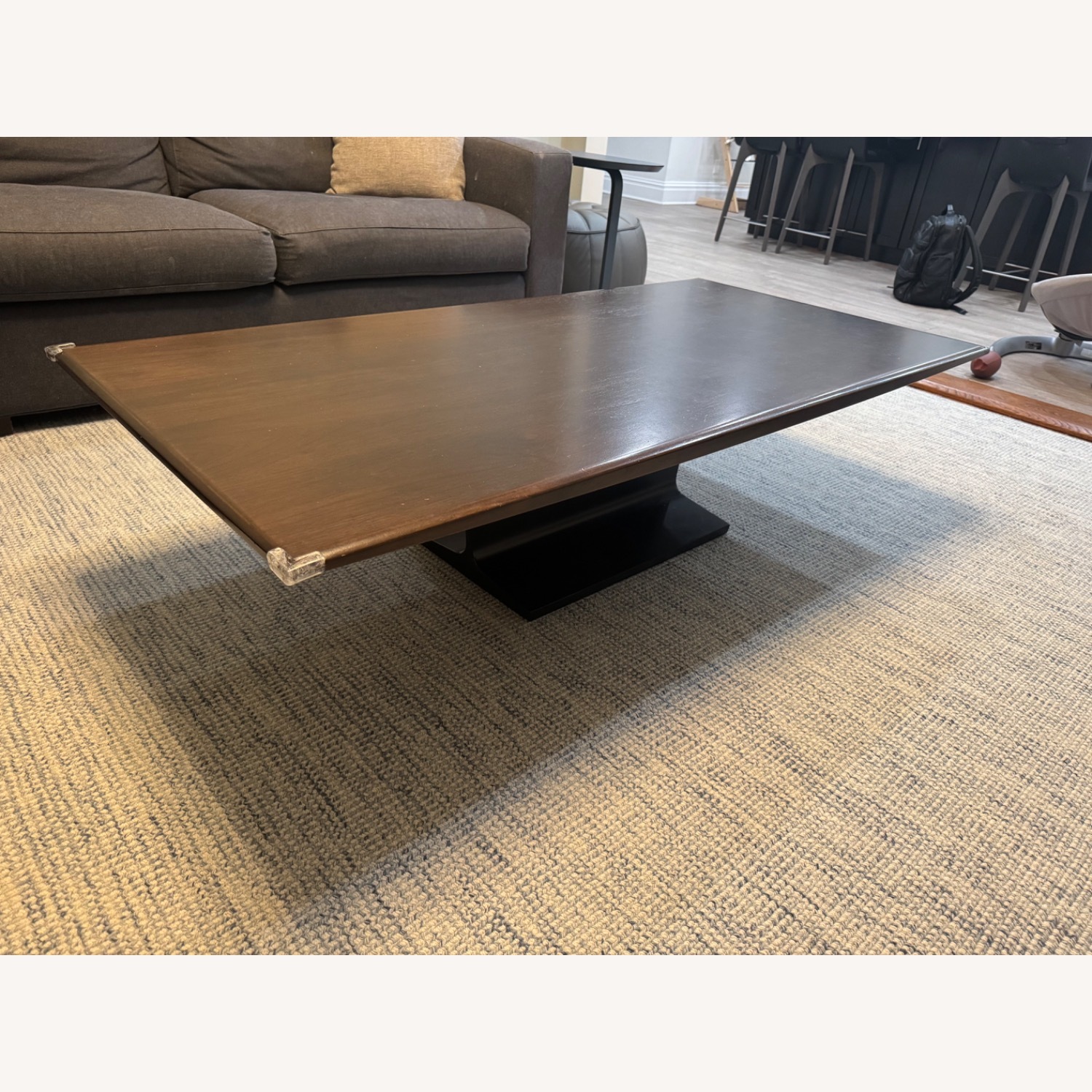Restoration Hardware Dark Brown Wood Coffee Table - image-1