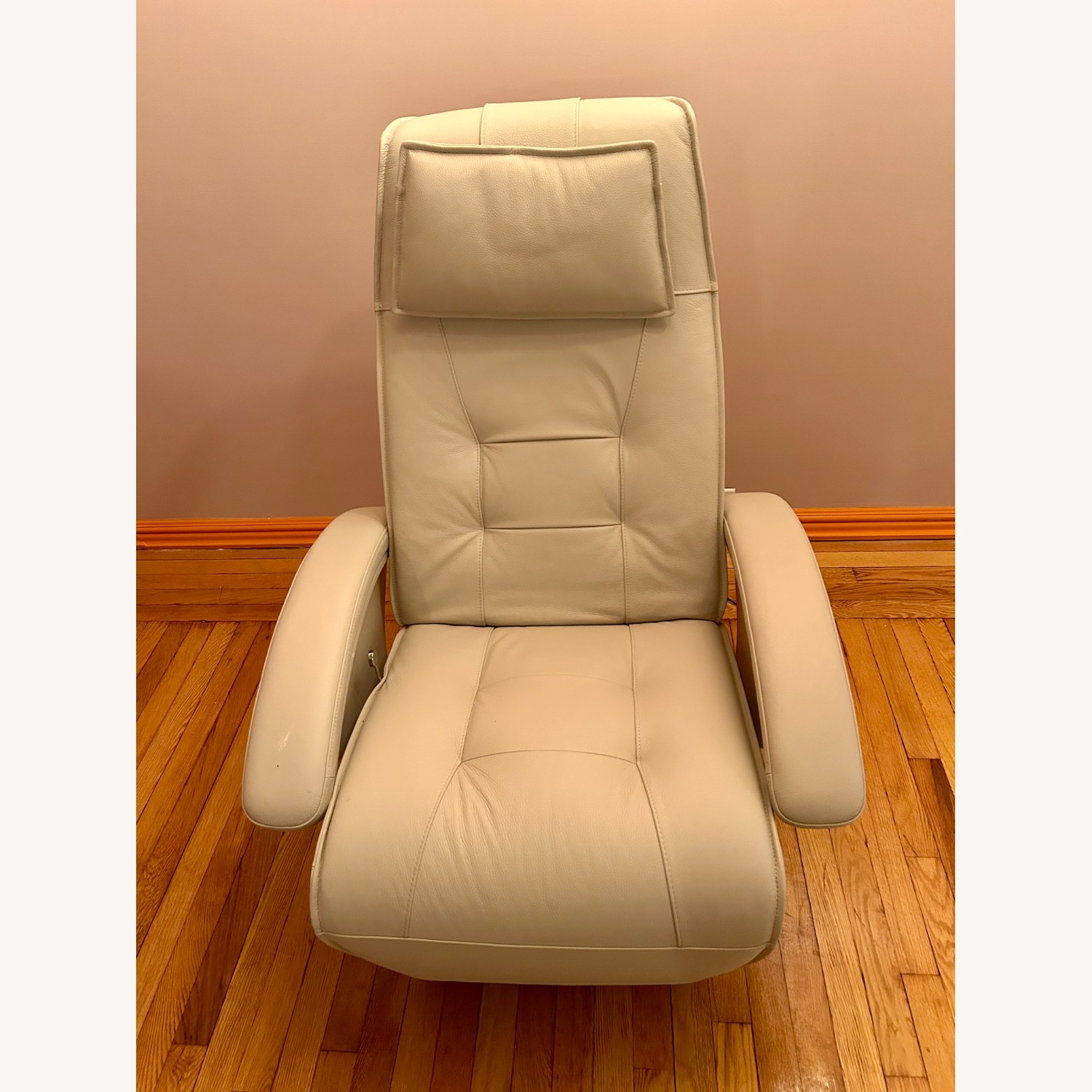 Roche Bobois Mistral Light Gray Leather Recliner - image-1