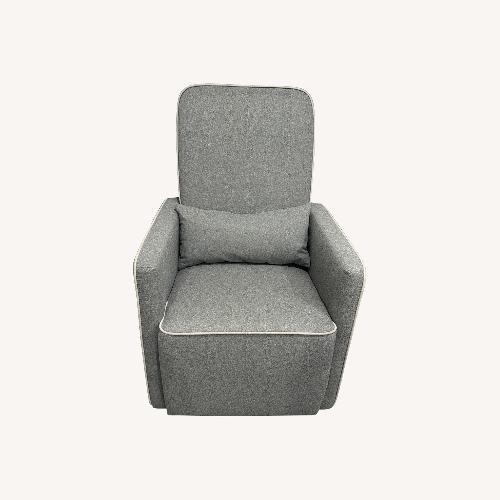 Used Davinci Olive Light Gray Fabric Glider for sale on AptDeco