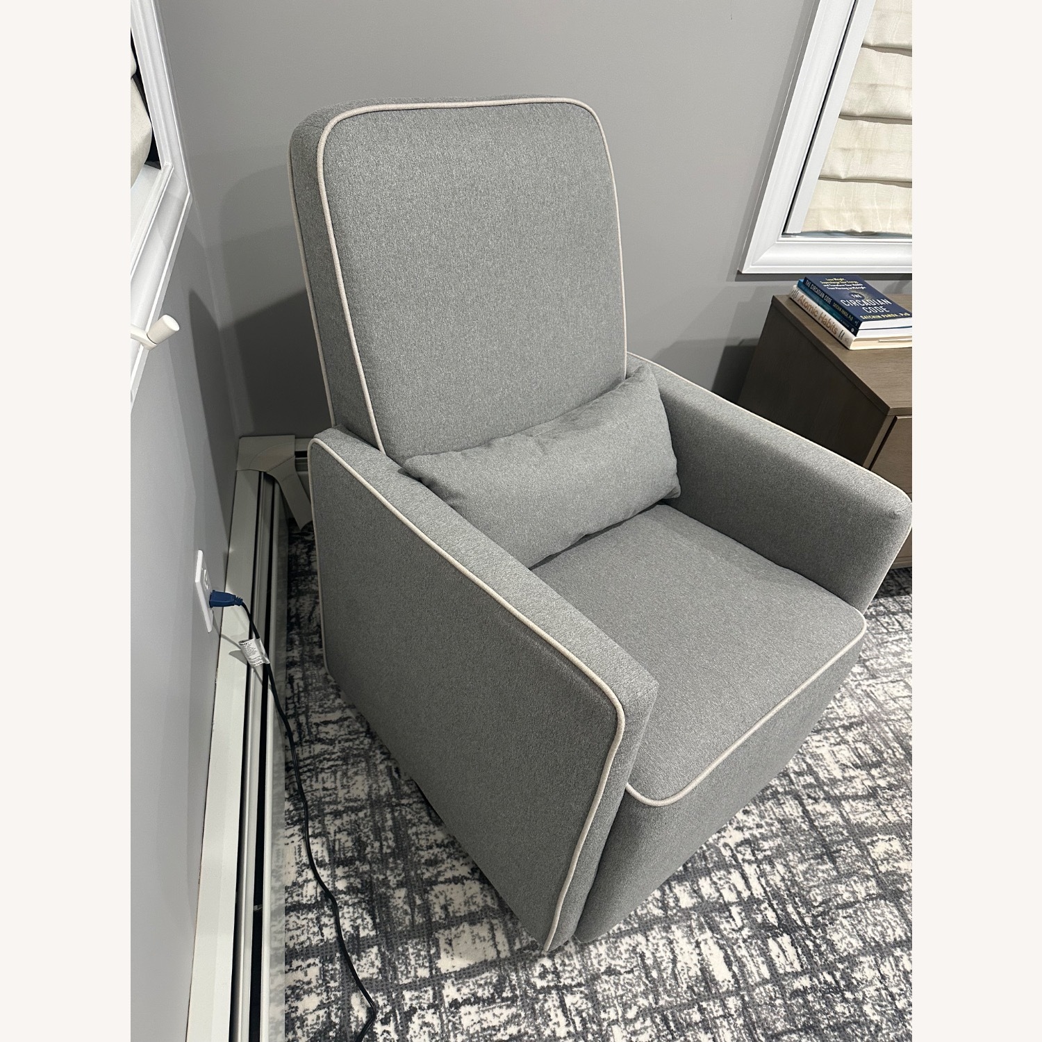 Davinci Olive Light Gray Fabric Glider - image-2