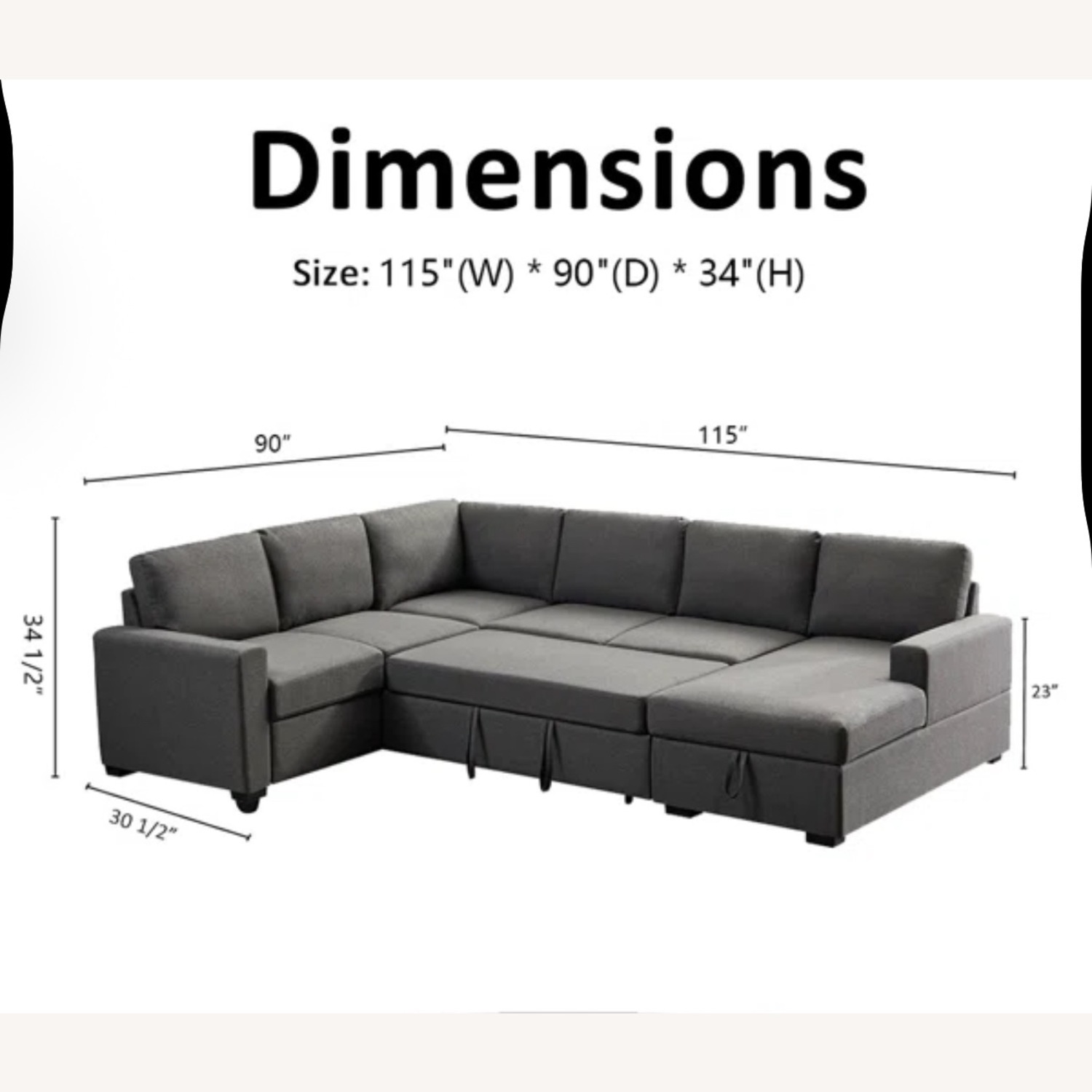 Amazon Dark Gray 3+ Piece Sectional - image-3