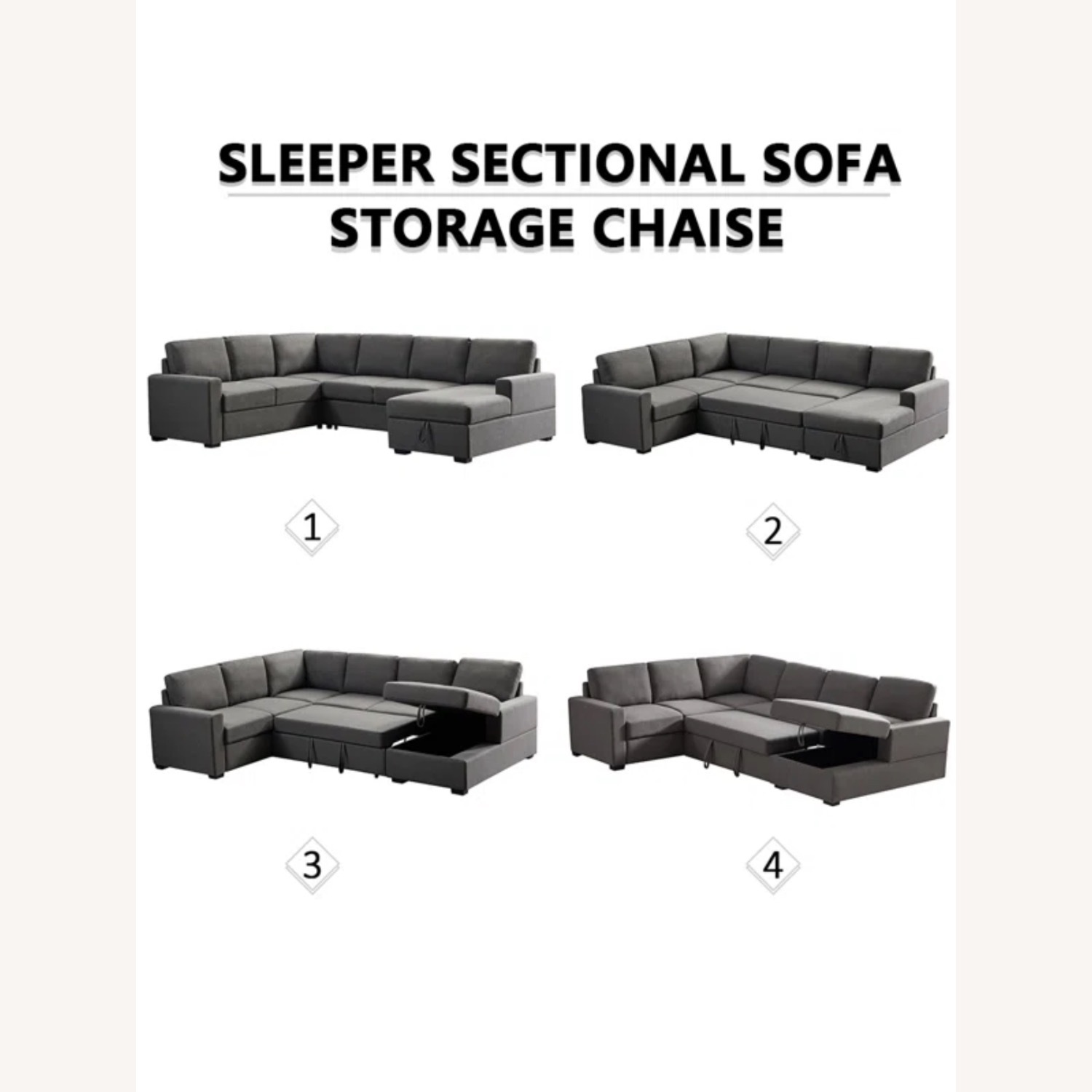 Amazon Dark Gray 3+ Piece Sectional - image-6