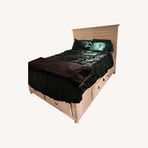 Used Marks & Spencer White Wood Queen Bed for sale on AptDeco