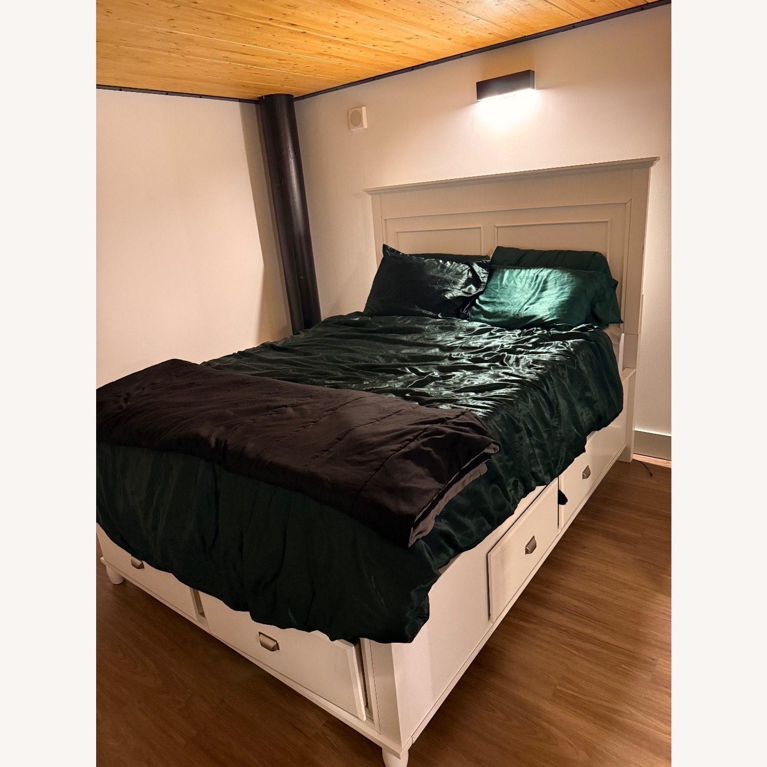 Marks & Spencer White Wood Queen Bed - image-1