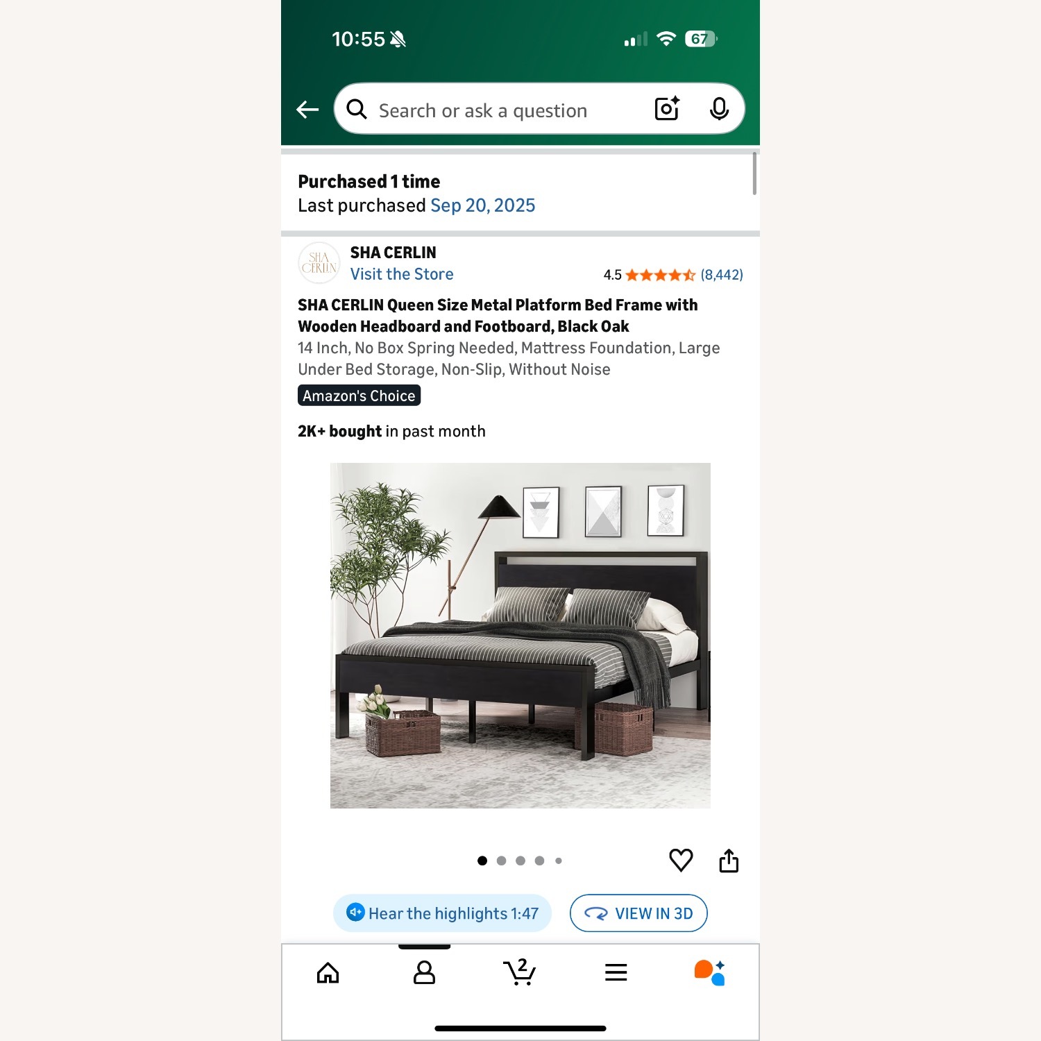 Amazon Queen Metal Platform Bed Frame - image-3