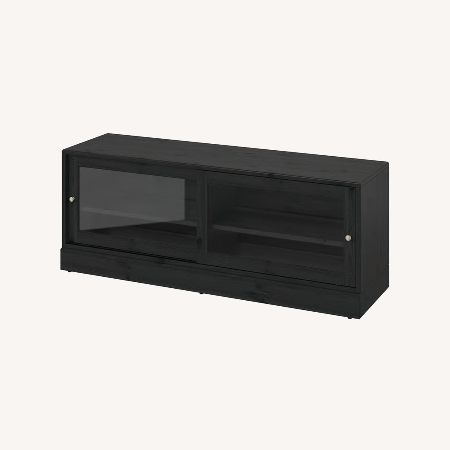 IKEA Havsta Black Wood Media Storage - image-0