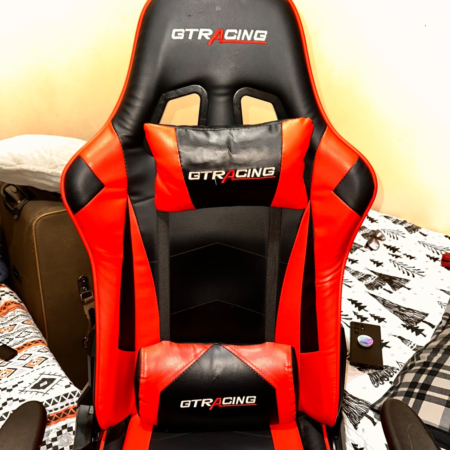 Red Chair GTRacing Gaming Chair with Footrest - image-5