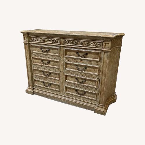 Used Ornate Distressed 10-Drawer Dresser for sale on AptDeco