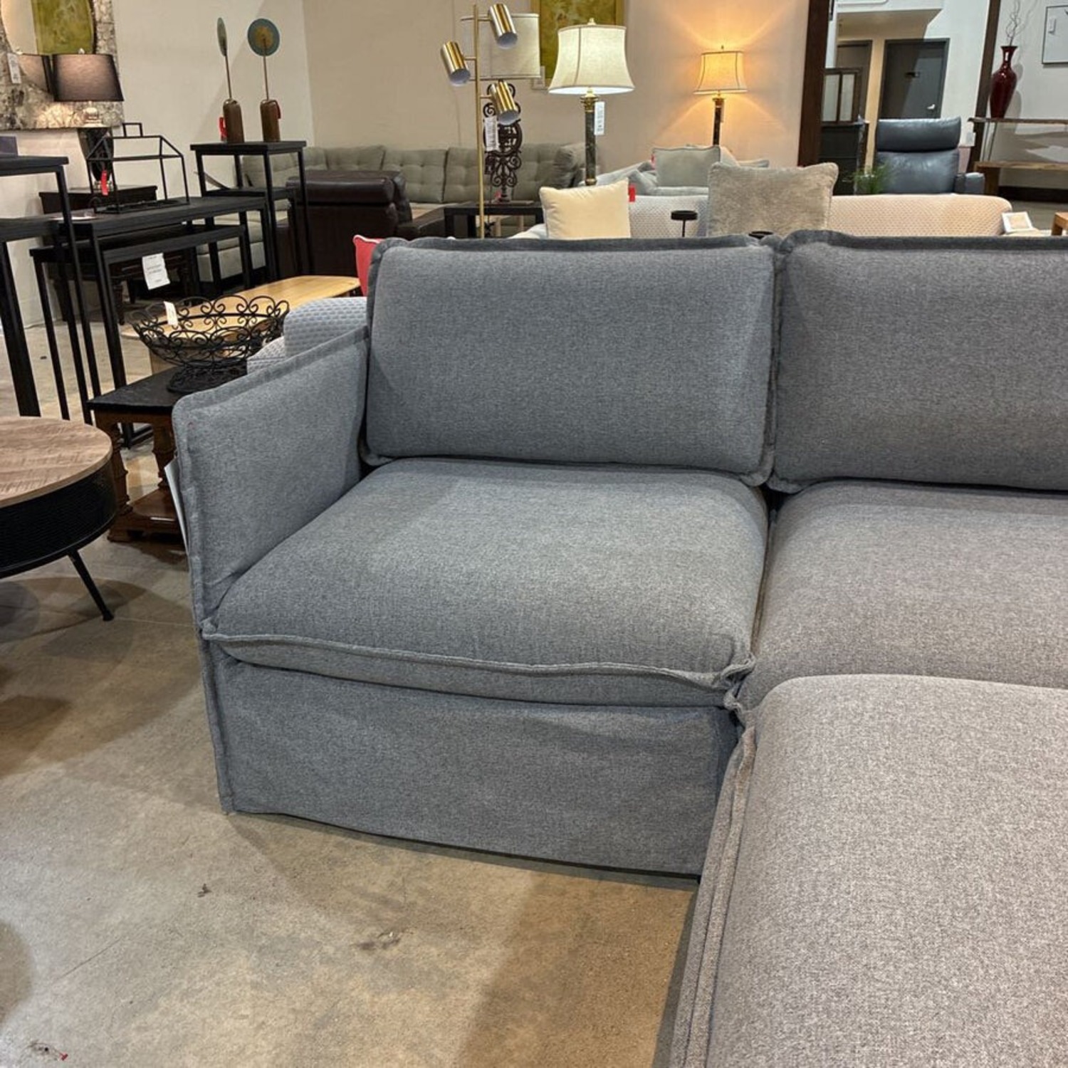 Metal Framed Upholserty & Ottoman Loveseat - image-4