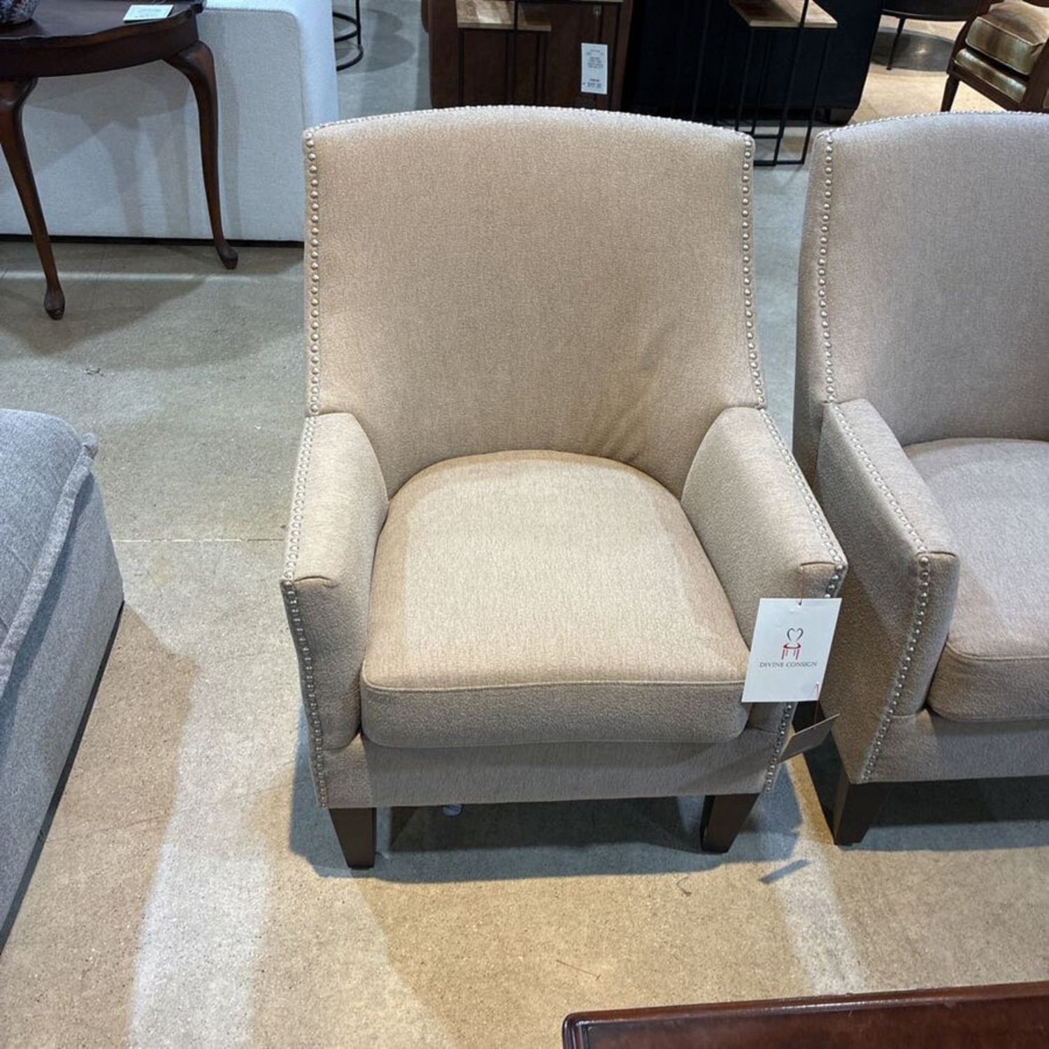 Emerald Home Fabric Nailhead Trim Accent Chair - image-1