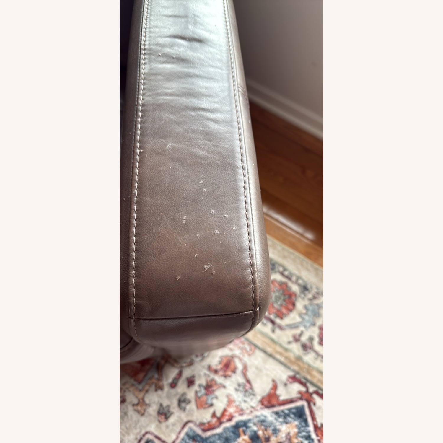 Dark Brown Leather Accent Chairs - image-3