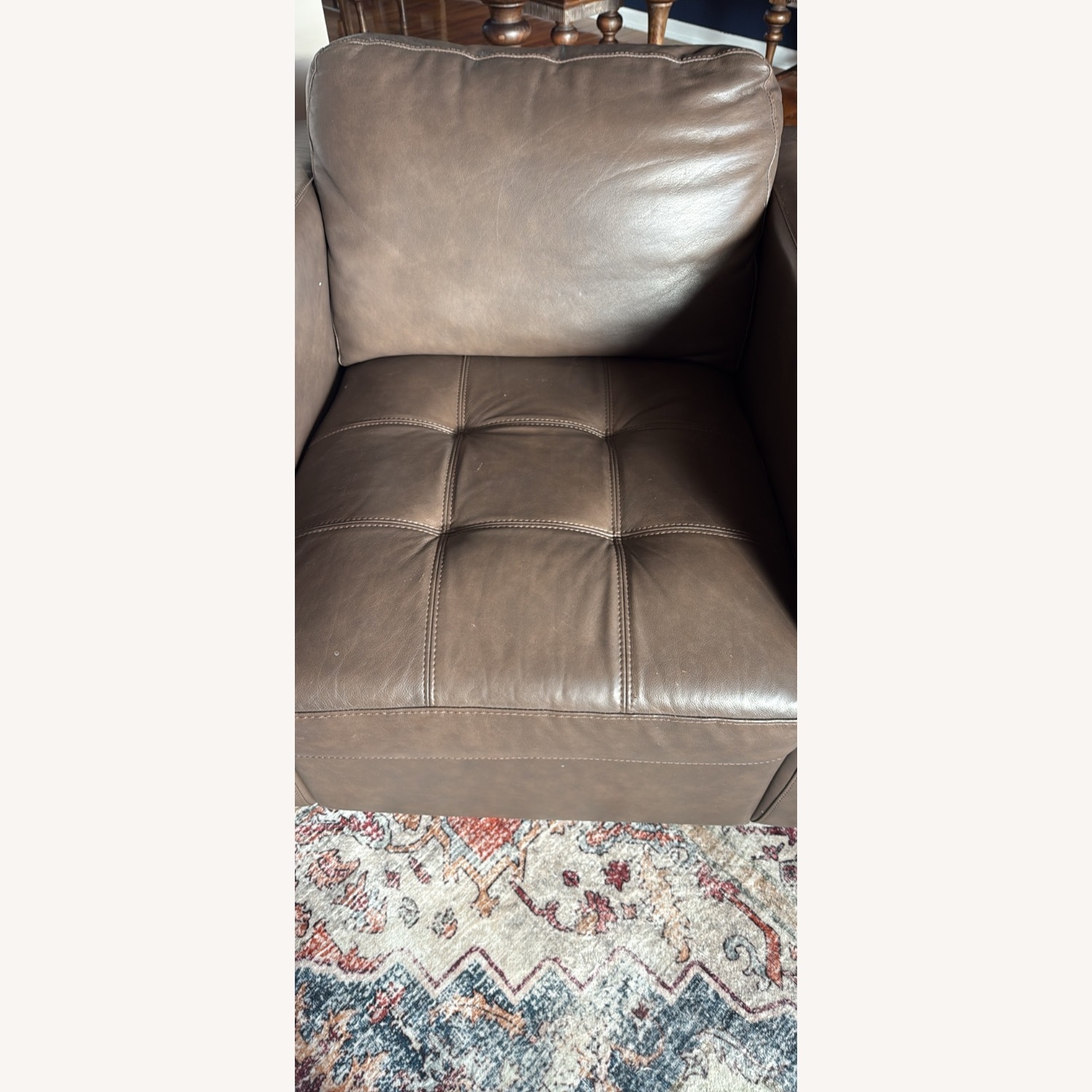 Dark Brown Leather Accent Chairs - image-2